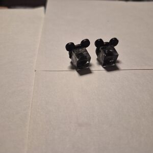 Black Cube Mickey Mouse Earrings
